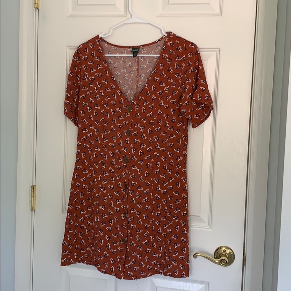 Target burnt orange floral dress